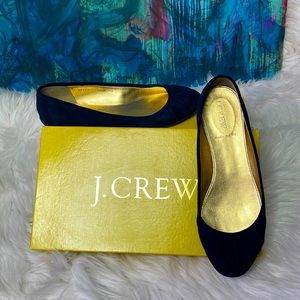 {J Crew} Charlie Ruffled Suede Flats
